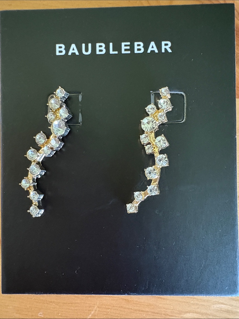 BaubleBar Gold Clear Crystal Ear Climbers